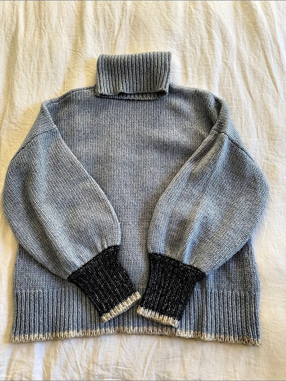 La Ligne Big Blue Oversized Turtleneck Sweater Gray